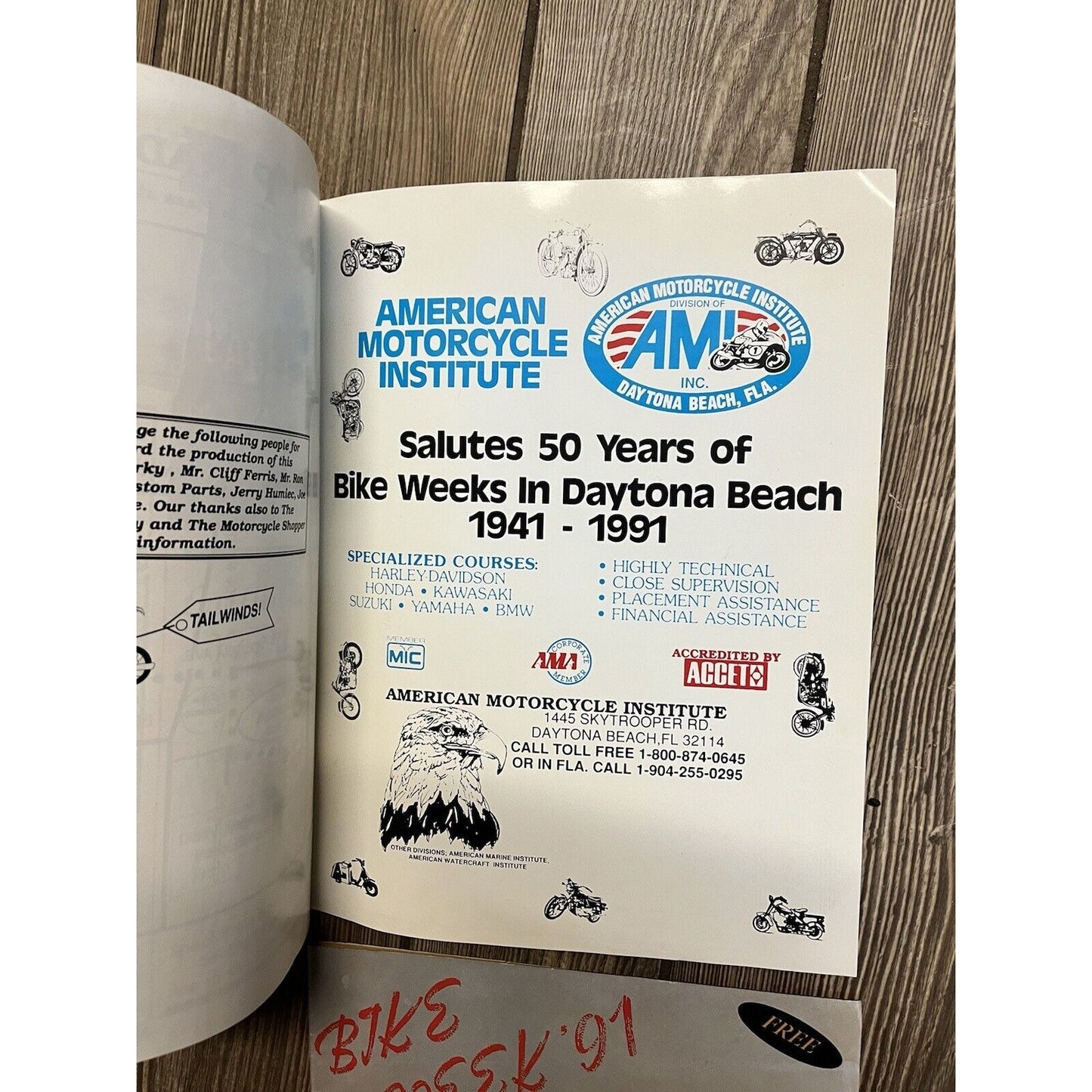 Vintage 1991 Bike Week Daytona Beach Florida Guide Magazine Programs 50 Years