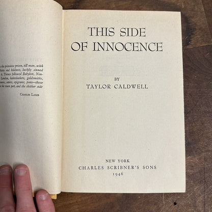 This Side Of Innocence - Taylor Caldwell (1946, Dust Jacket, 1st Edition)