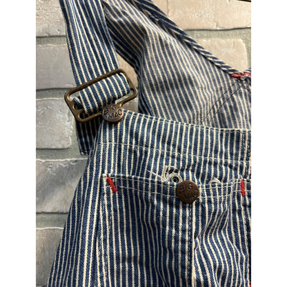 Vintage 1950s Big Mac Union Made Hickory Striped Railroad Overalls Workwear