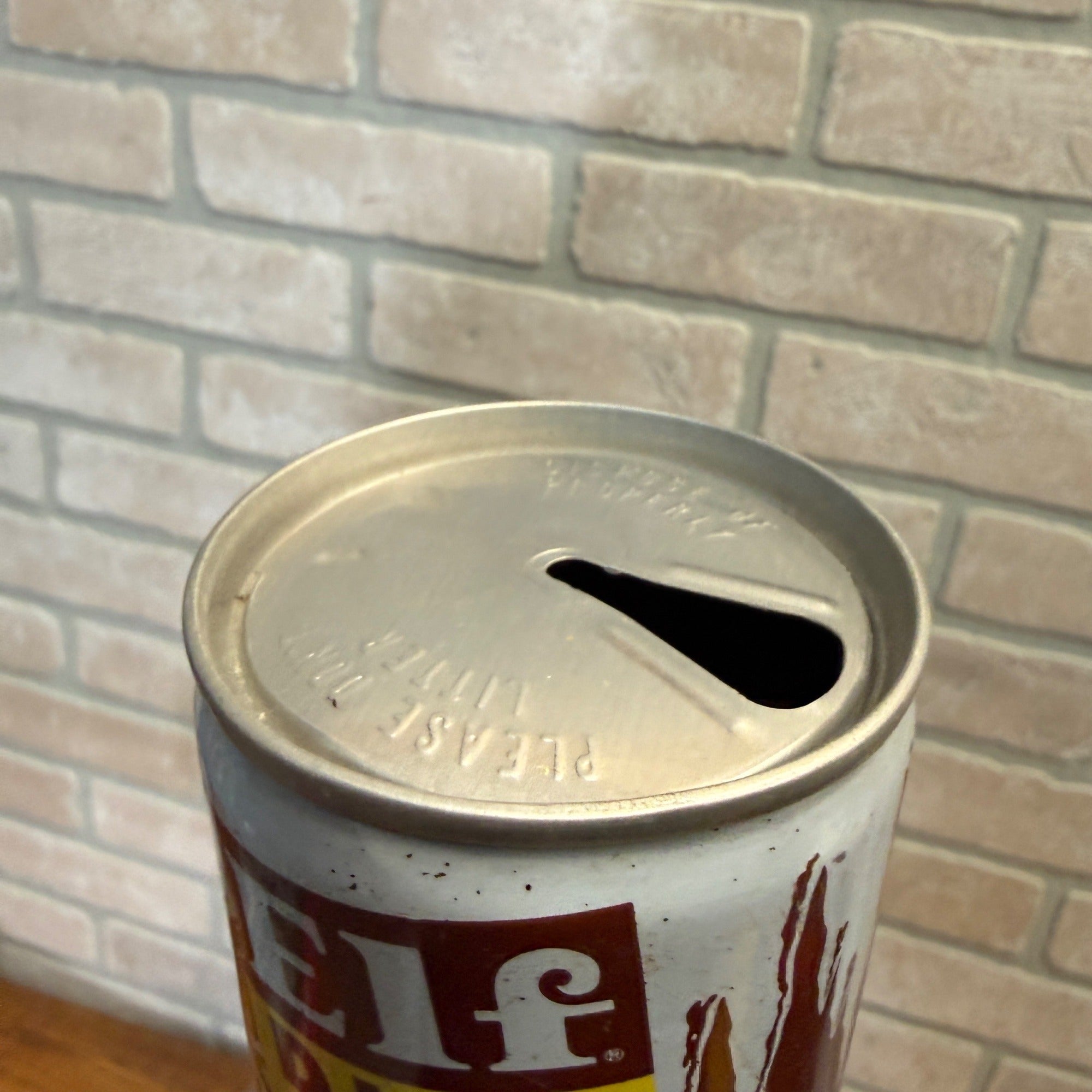 Vintage 1970s-80s Elf Root Beer Pull Tab Straight Soda Can