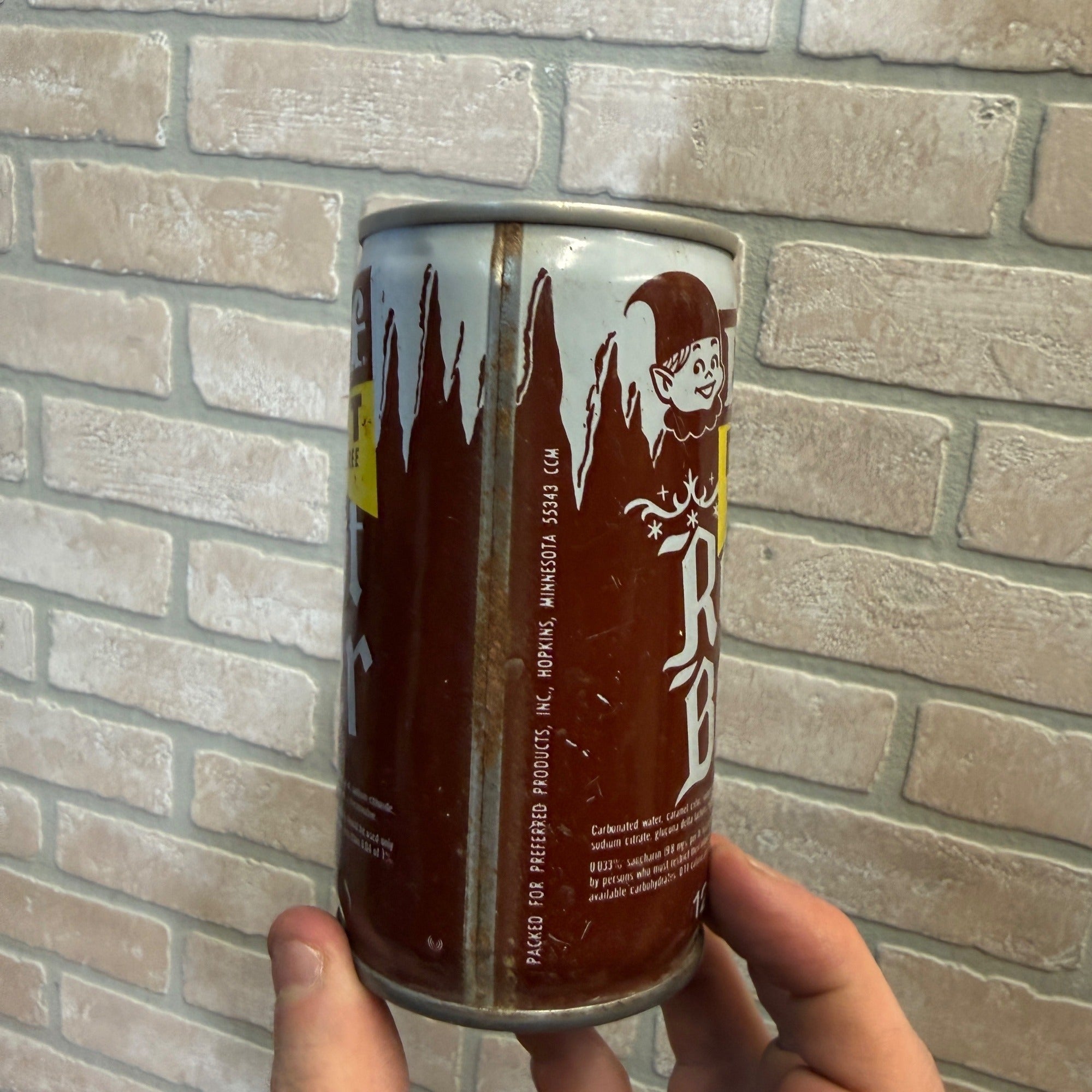 Vintage 1970s-80s Elf Root Beer Pull Tab Straight Soda Can