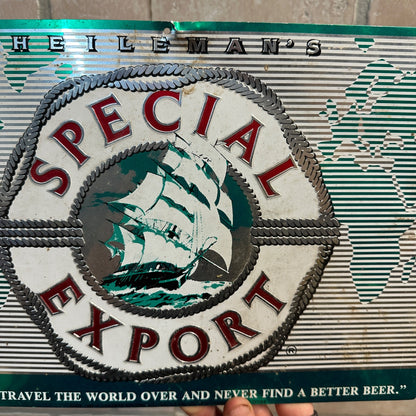 Vintage 1986 Heileman's Special Export Beer Stamped Metal Sign La Crosse Old Style