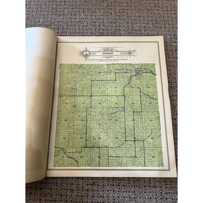 1912 Waupaca County Wisconin Plat Map History Book large Complete