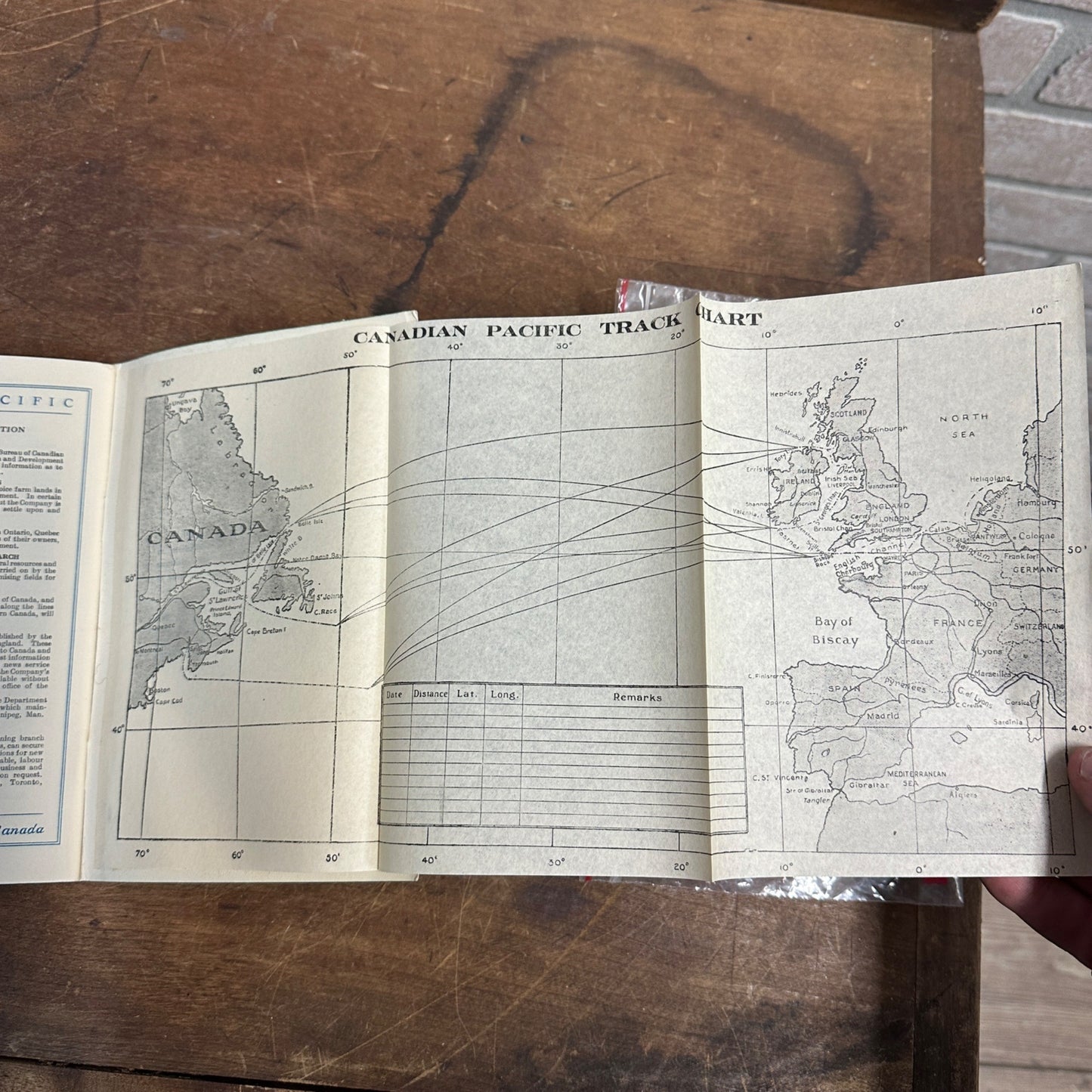 CANADIAN PACIFIC STEAMSHIP SHIP MONTNAIRN LIST OF PASSANGERS BOOK W/ MAP