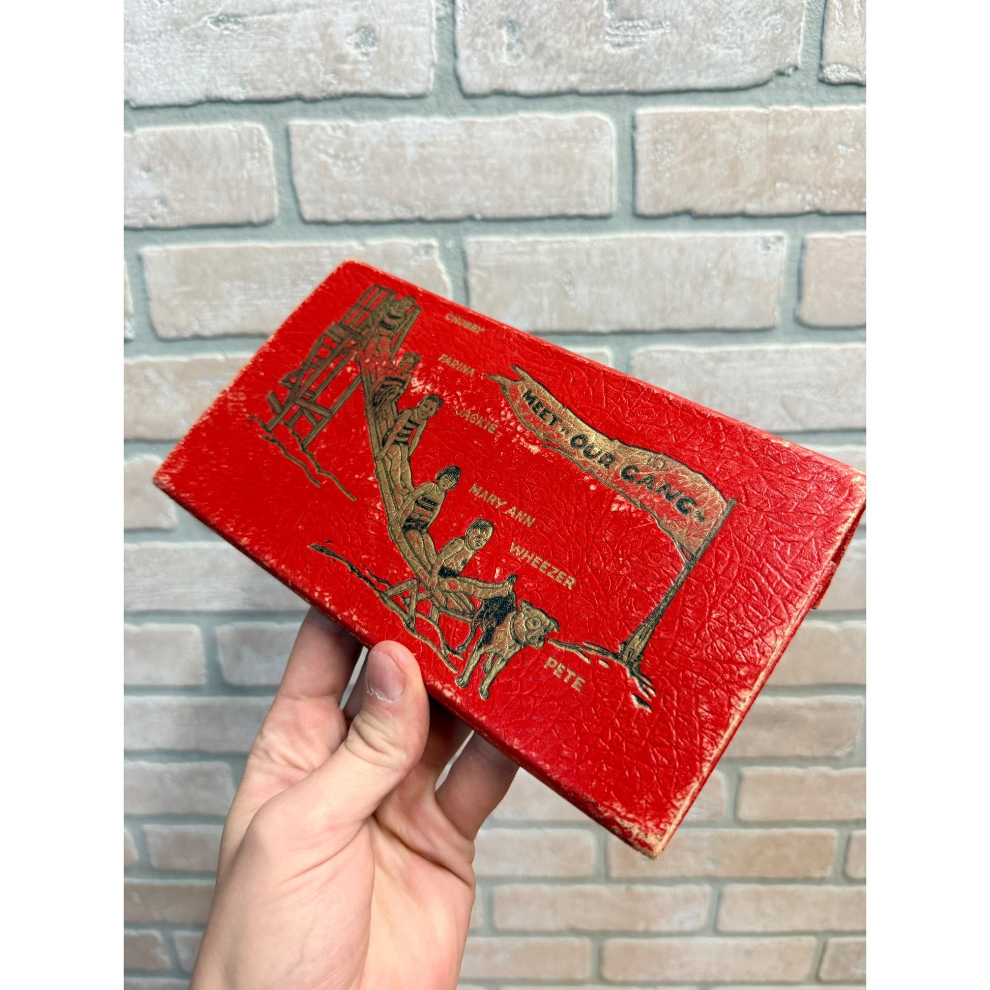 Vintage Our Gang School Box Pencil Case 1930s Baseball Graphics