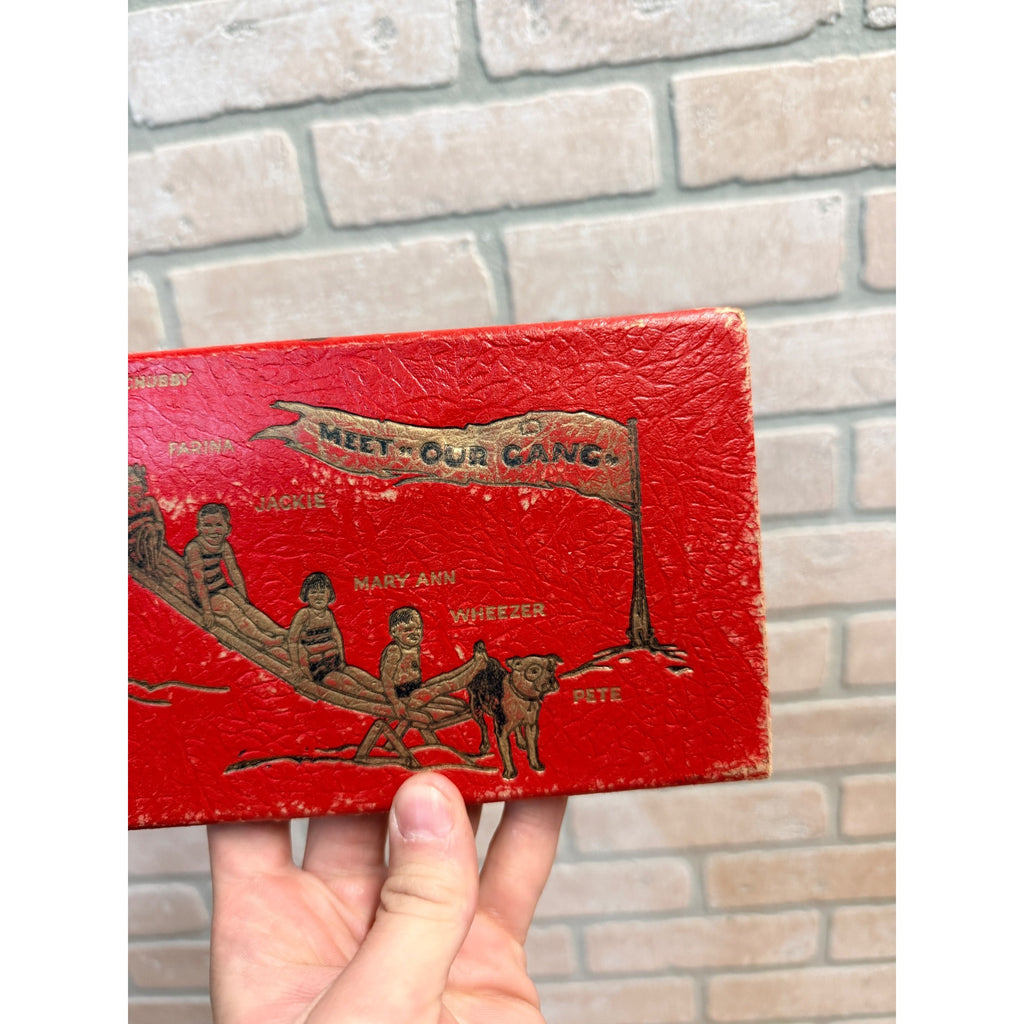 Vintage Our Gang School Box Pencil Case 1930s Baseball Graphics