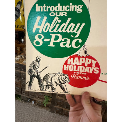 VINTAGE HAMM'S BEER HOLIDAY SPECIAL 8-PAC ADVERTIISNG STORE DISPLAY CHRISTMAS