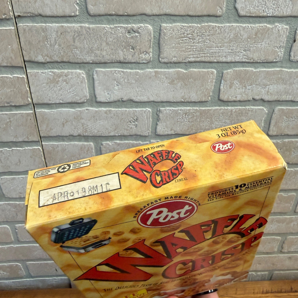 Post Waffle Crisp Cereal Trial Size Box Empty 1998 3oz