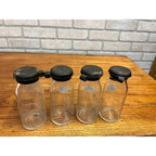 Vintage Mojonnier Milk Diary Tester Sample Glass Bottles Lot (4) w Rubber Stoppers