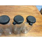 Vintage Mojonnier Milk Diary Tester Sample Glass Bottles Lot (4) w Rubber Stoppers