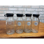 Vintage Mojonnier Milk Diary Tester Sample Glass Bottles Lot (4) w Rubber Stoppers