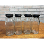 Vintage Mojonnier Milk Diary Tester Sample Glass Bottles Lot (4) w Rubber Stoppers