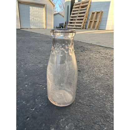 ANTIQUE PINT PHOENIX STORE MILK BOTTLE EMBOSSED HOBNAIL NATURES FINEST DAIRY