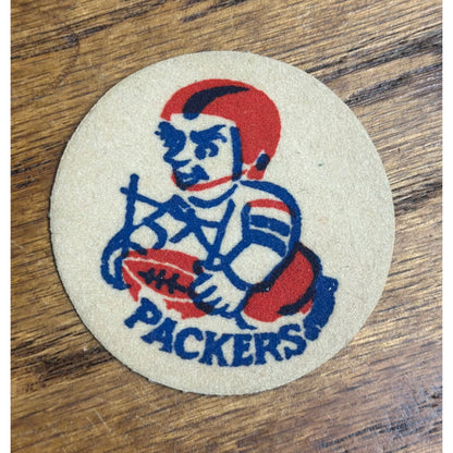 RARE Early 1950s Green Bay Packers Football Felt Patch Logo 2-1/4"