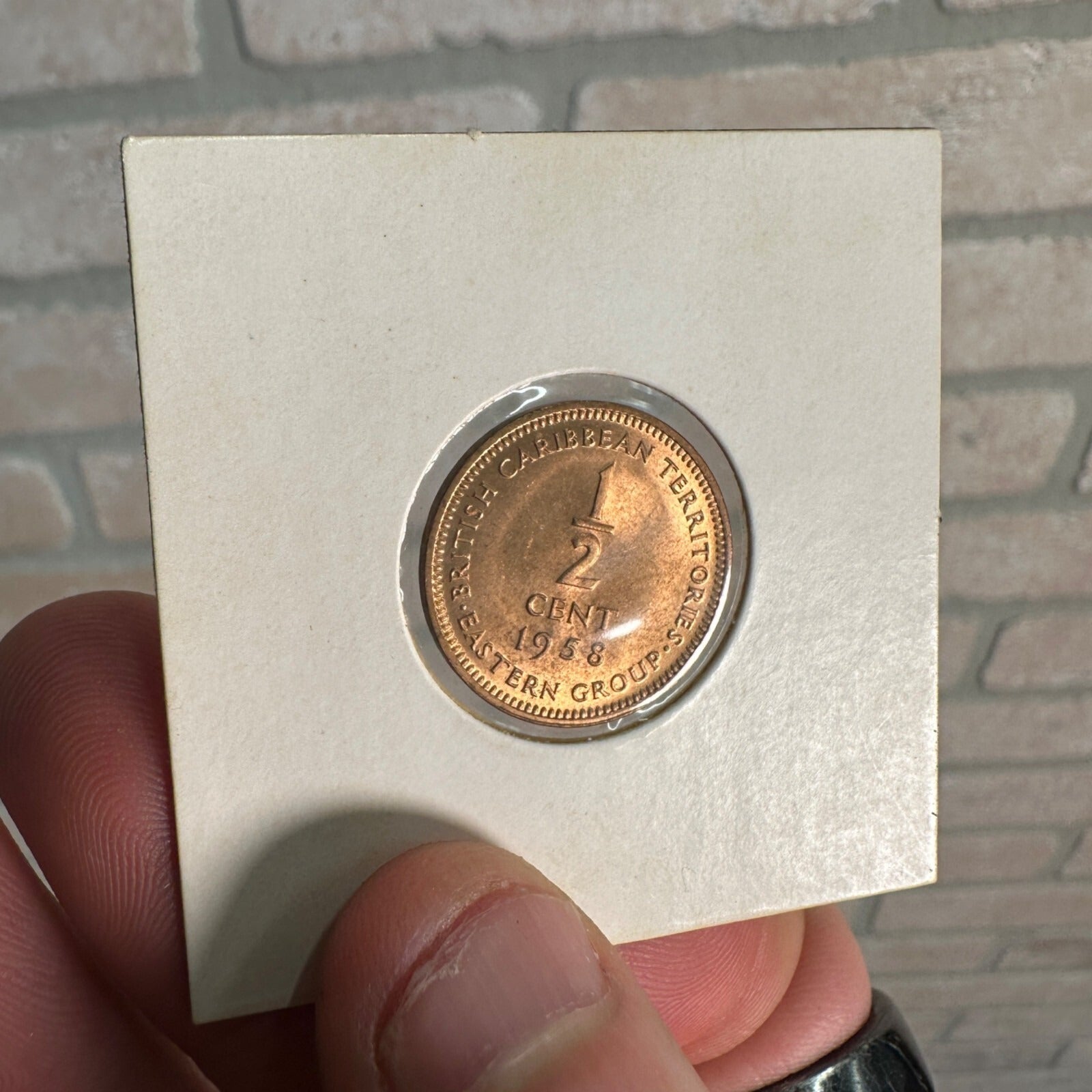 1958 British East Caribbean Bronze Half Cent Uncirculated w/ Original Packaging