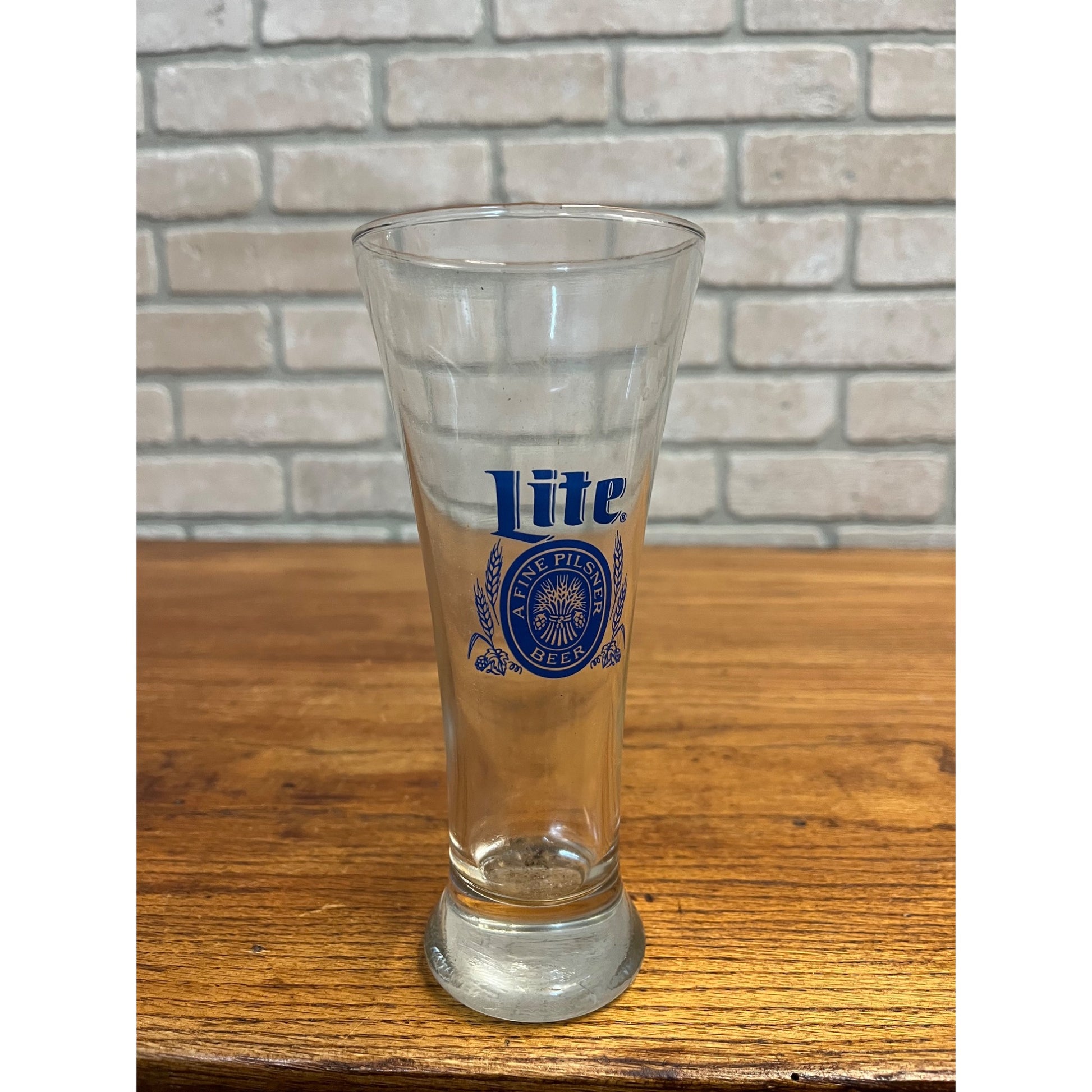 Vintage Miller Lite Beer 7-1/4" Pilsner Sham Glass Bar Pub