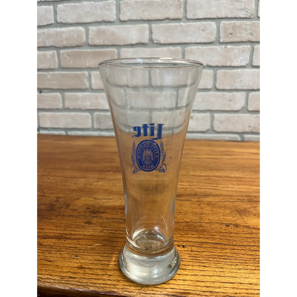 Vintage Miller Lite Beer 7-1/4" Pilsner Sham Glass Bar Pub