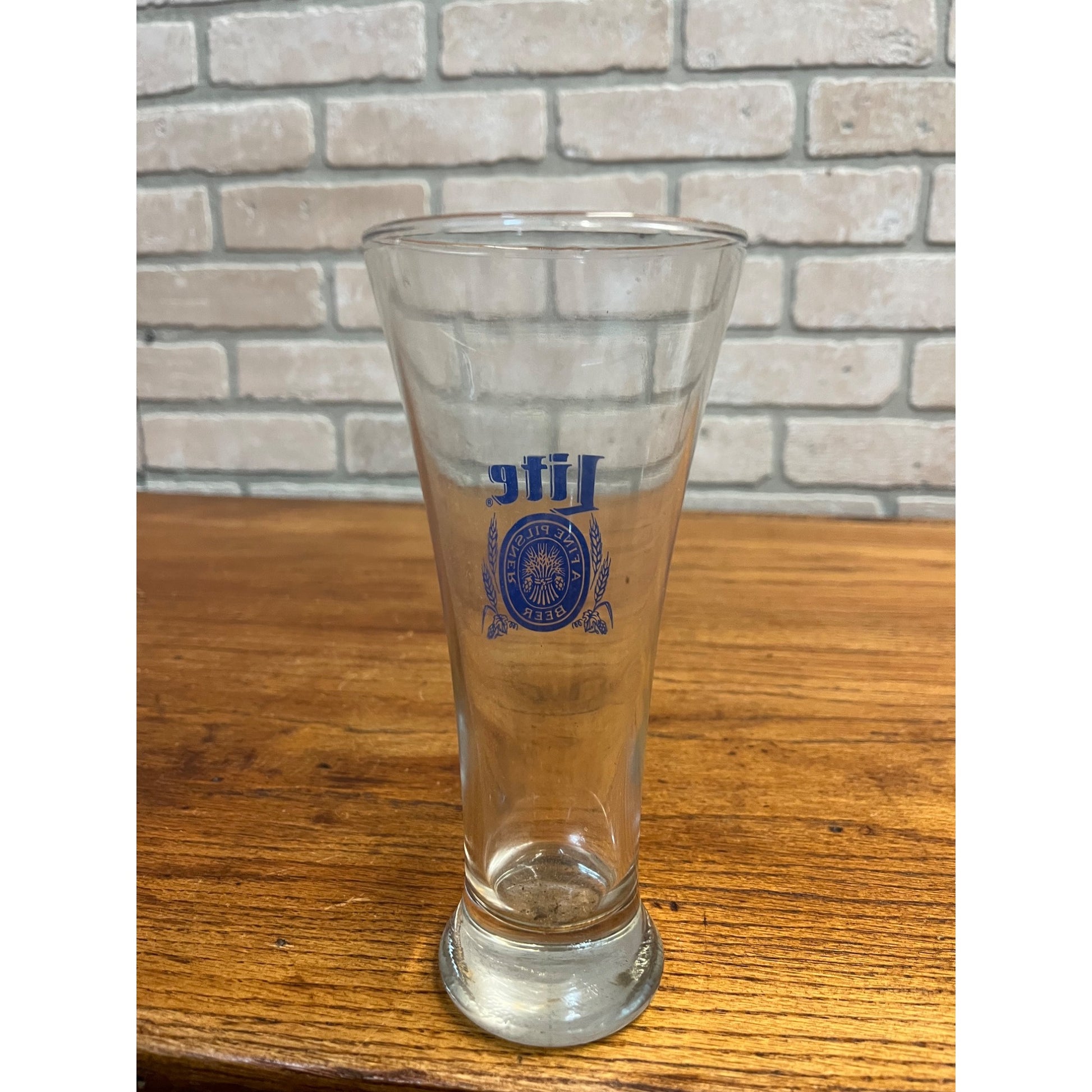 Vintage Miller Lite Beer 7-1/4" Pilsner Sham Glass Bar Pub