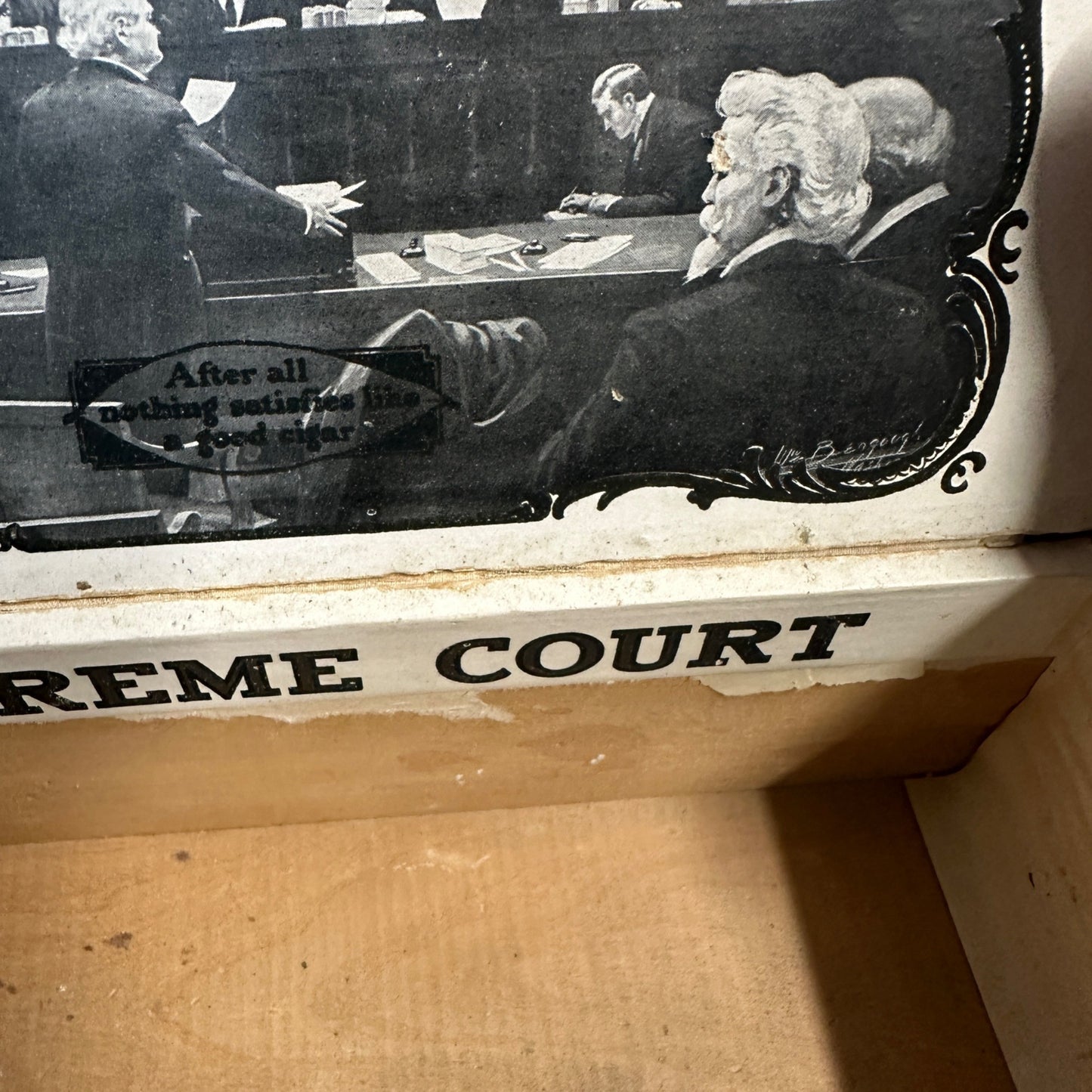 RARE Vintage Supreme Court Rothschilds Wooden Cigar Box Fond du Lac Wis