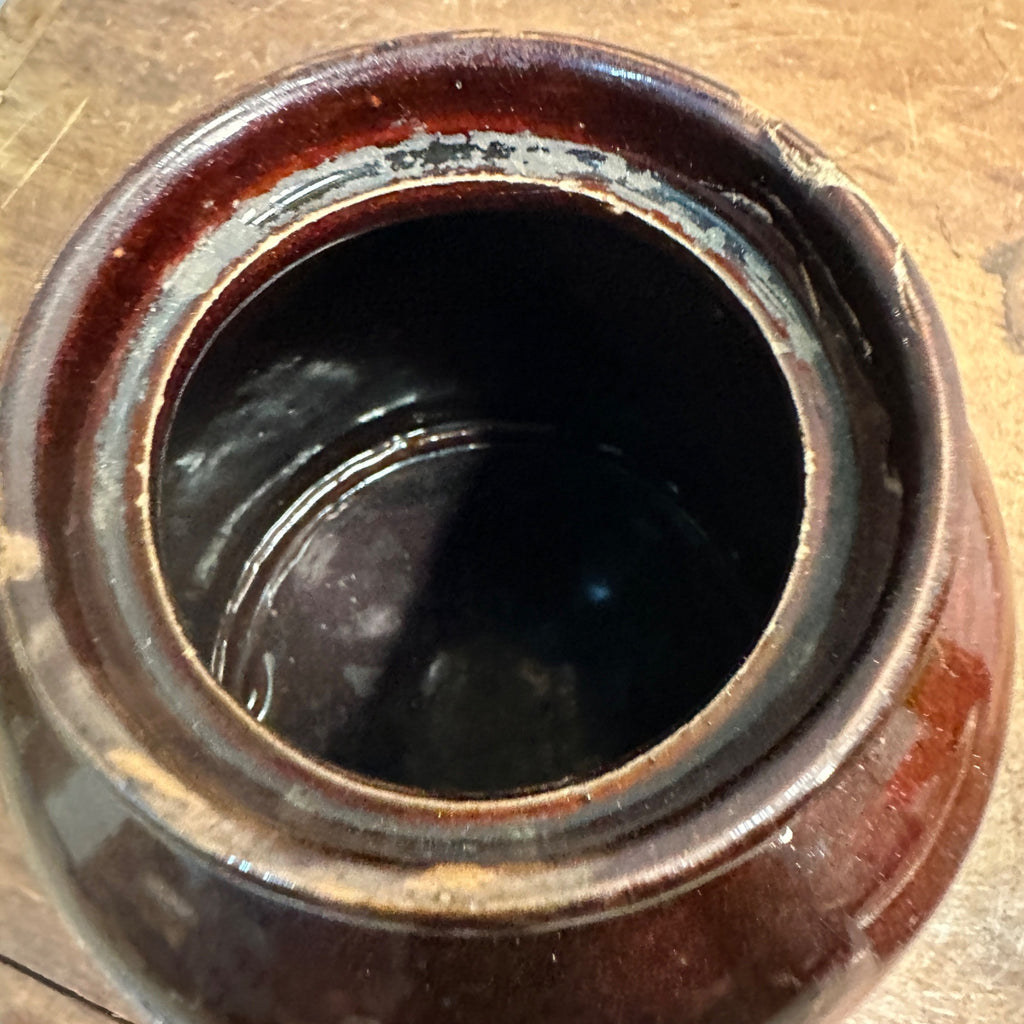 BROWN RED WING 7" PRESERVE JUG  MINNESOTA STONEWARE CO. RED WING, BOTTOM MARK