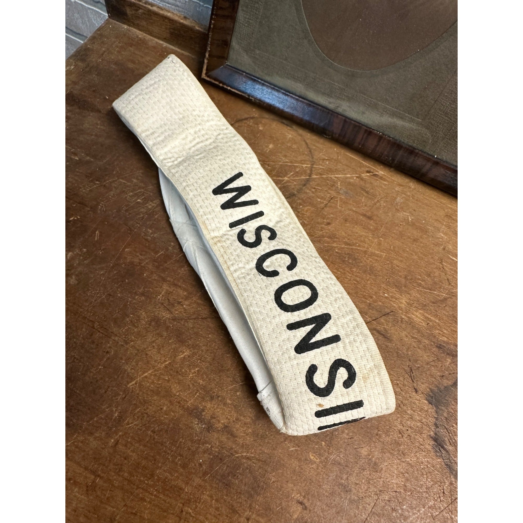 Original WWI US Navy Salior in Uniform Framed Photos, RPPC + Wisconsin Cap Hat