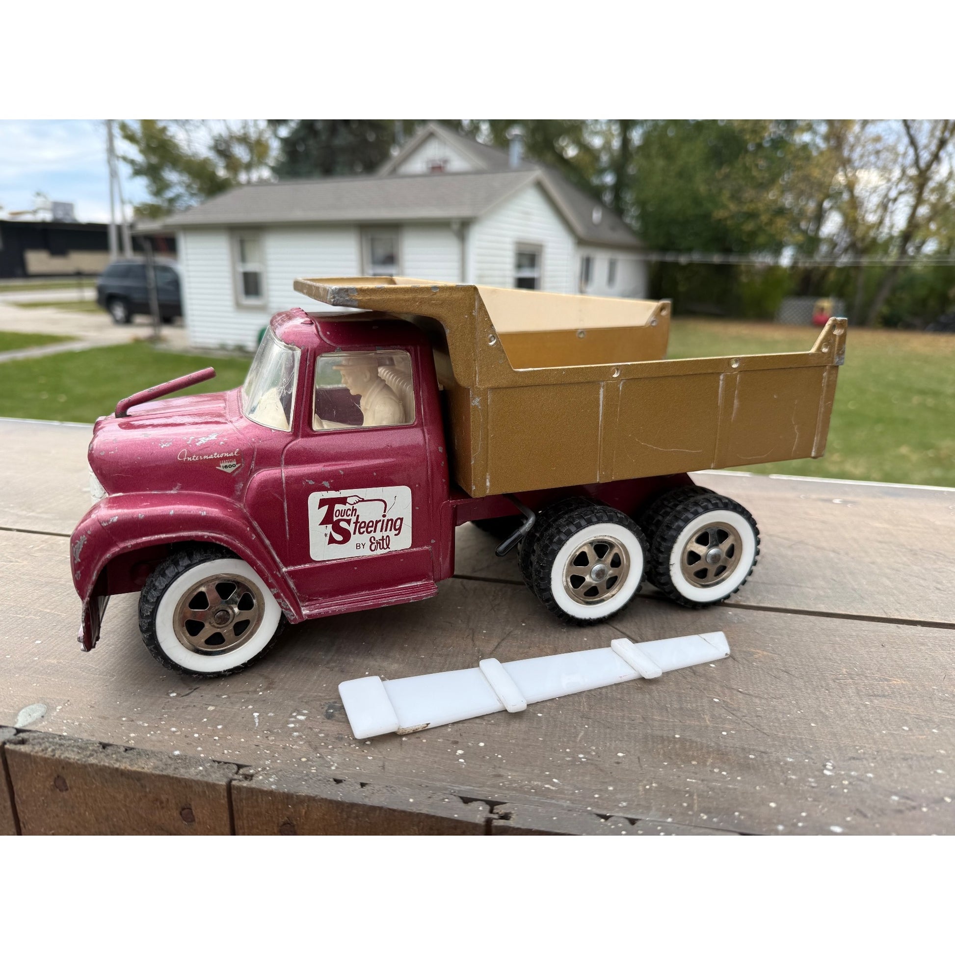 Vintage 1950s Ertl International Touch Steering IH Dump Truck Metal Toy