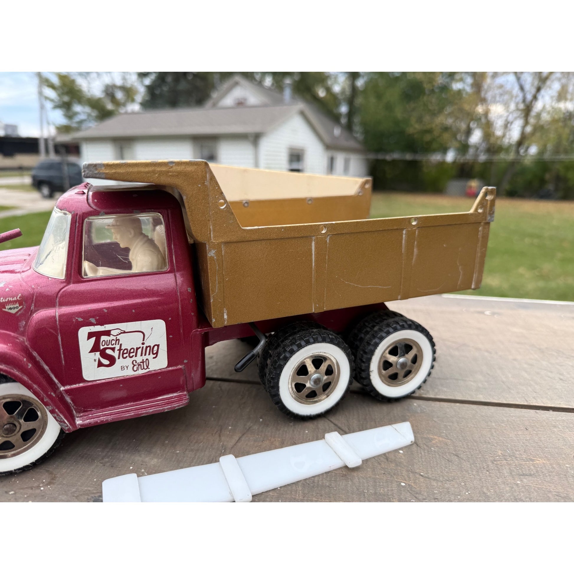 Vintage 1950s Ertl International Touch Steering IH Dump Truck Metal Toy