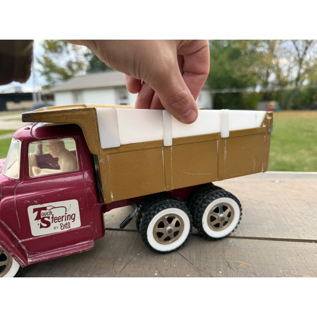 Vintage 1950s Ertl International Touch Steering IH Dump Truck Metal Toy