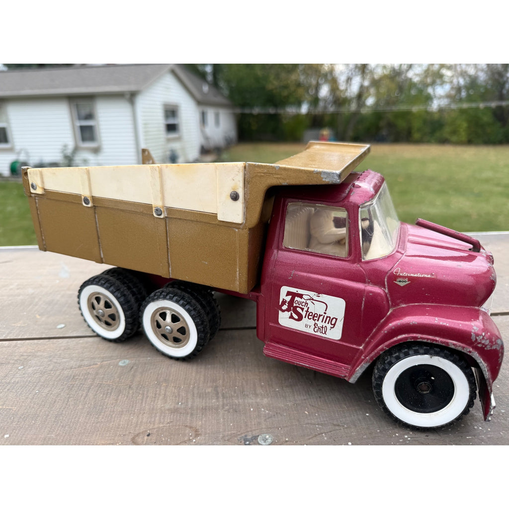 Vintage 1950s Ertl International Touch Steering IH Dump Truck Metal Toy