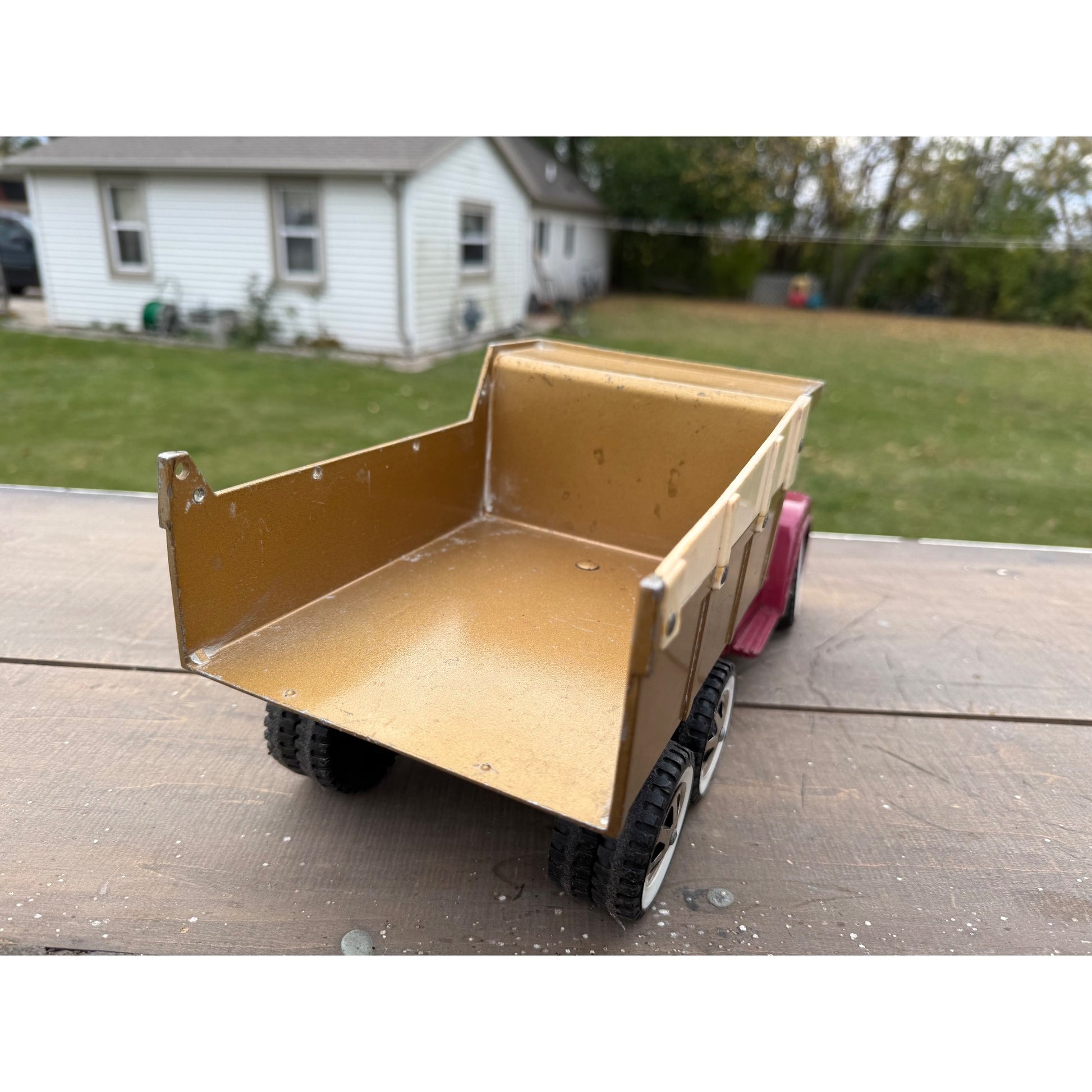 Vintage 1950s Ertl International Touch Steering IH Dump Truck Metal Toy