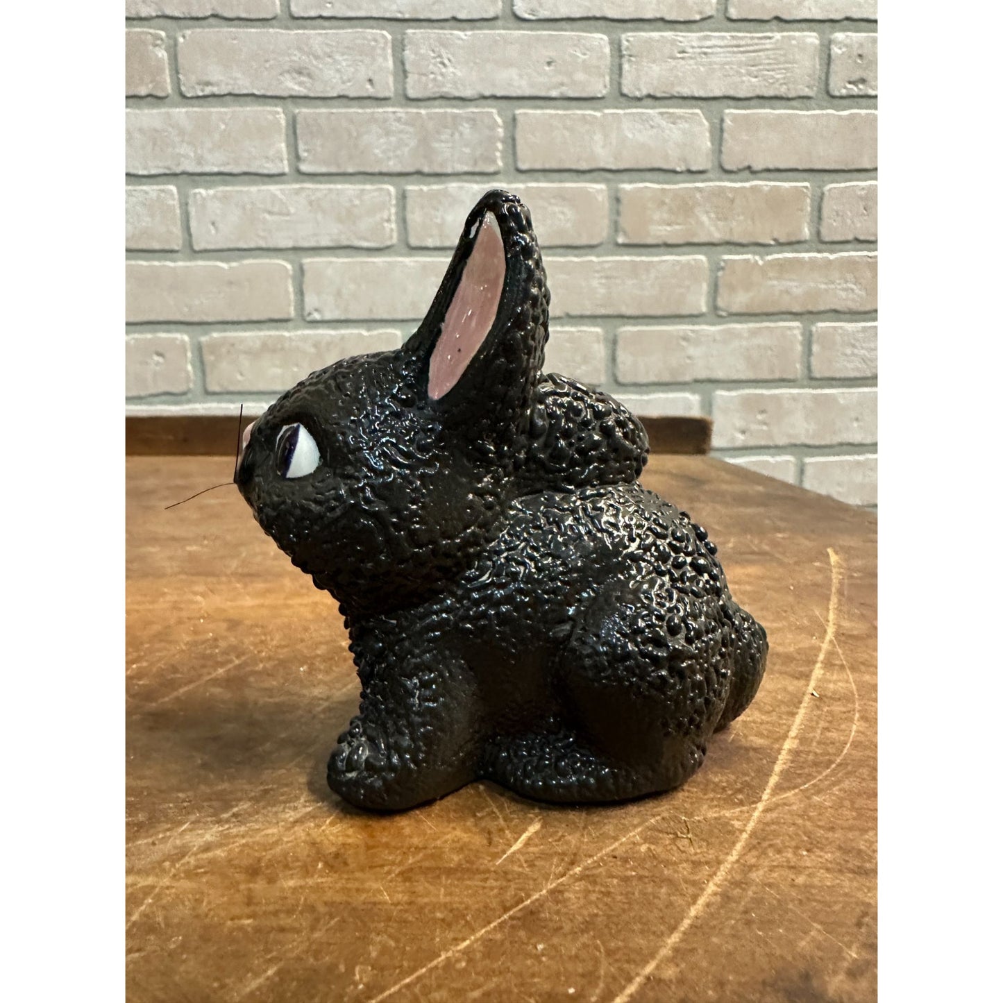 (2) Black Ceramic Easter Rabbit Bunnies Decor