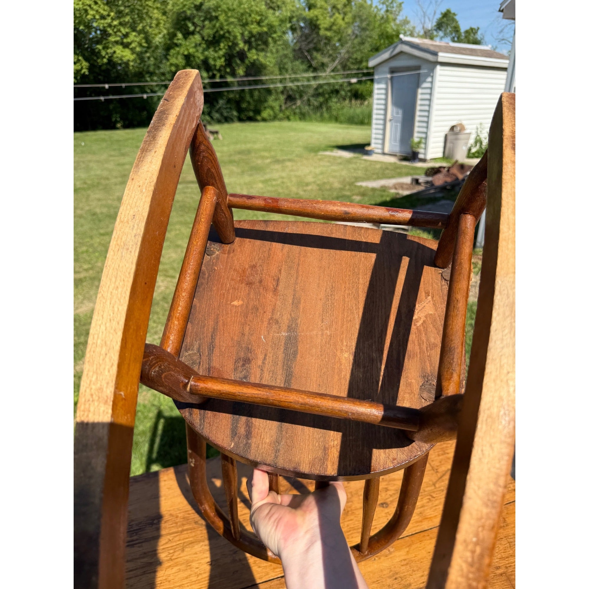 Antique Primitive Child's Windsor Rocking Chair Bentwood Colonial Revival AAFA
