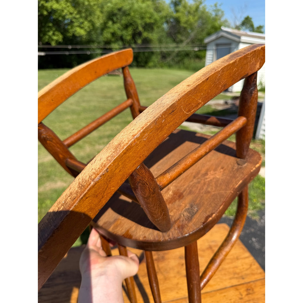 Antique Primitive Child's Windsor Rocking Chair Bentwood Colonial Revival AAFA