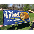 Vintage Velvet Pipe Tobacco Cloth Advertising Banner Sign General Store