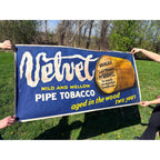 Vintage Velvet Pipe Tobacco Cloth Advertising Banner Sign General Store