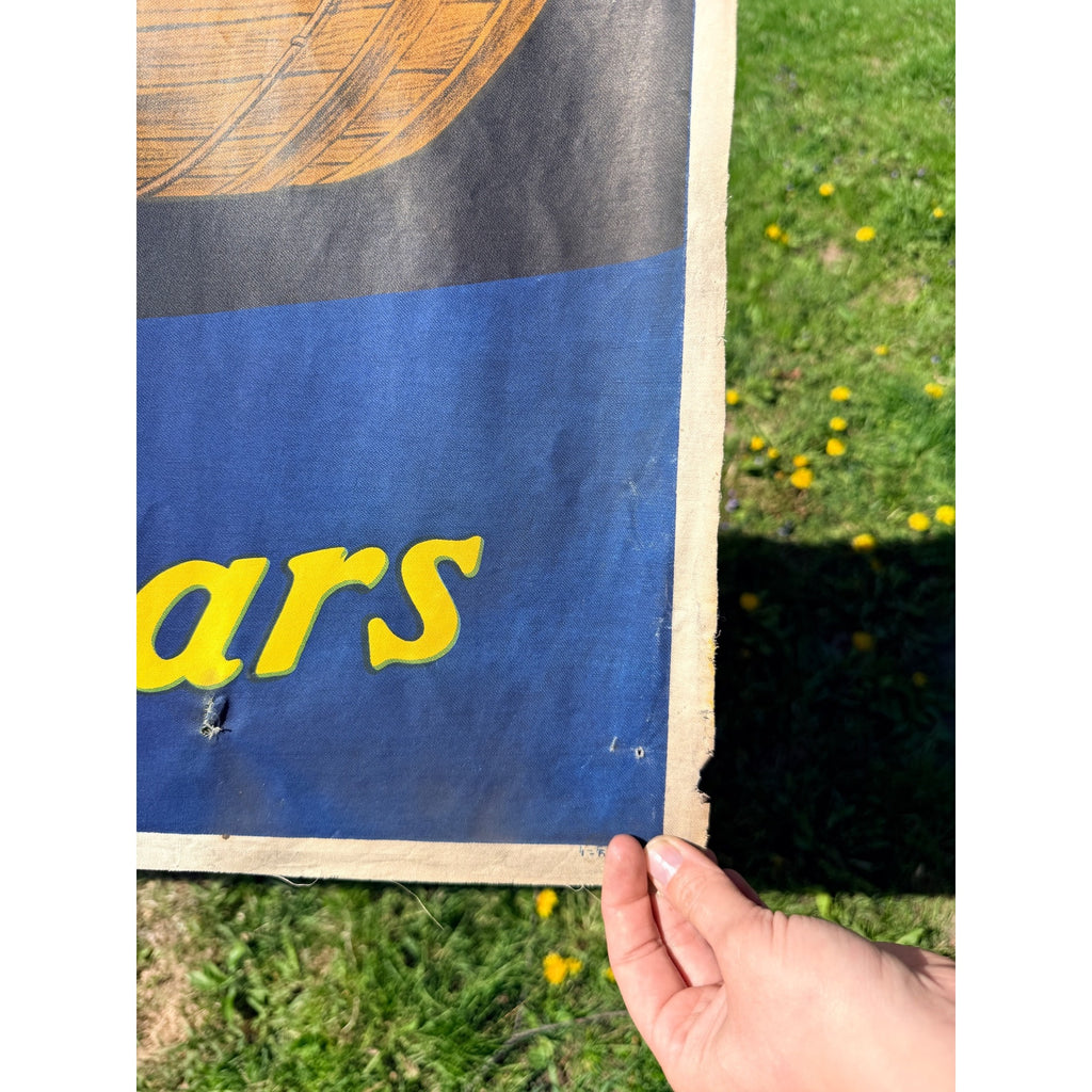 Vintage Velvet Pipe Tobacco Cloth Advertising Banner Sign General Store
