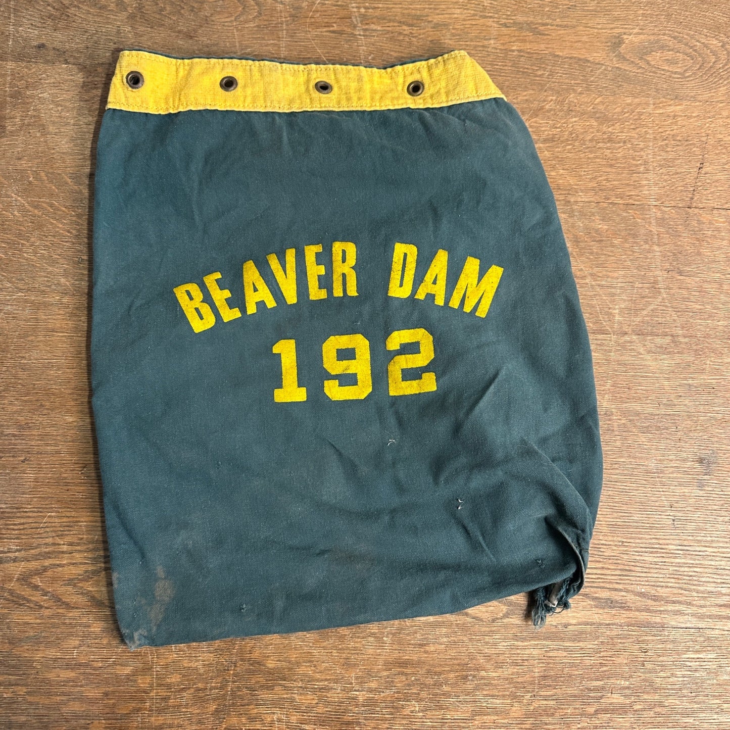 Vintage Beaver Dam Wis High School Cloth Gym School Bag #192