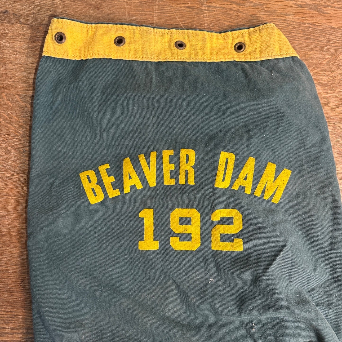 Vintage Beaver Dam Wis High School Cloth Gym School Bag #192