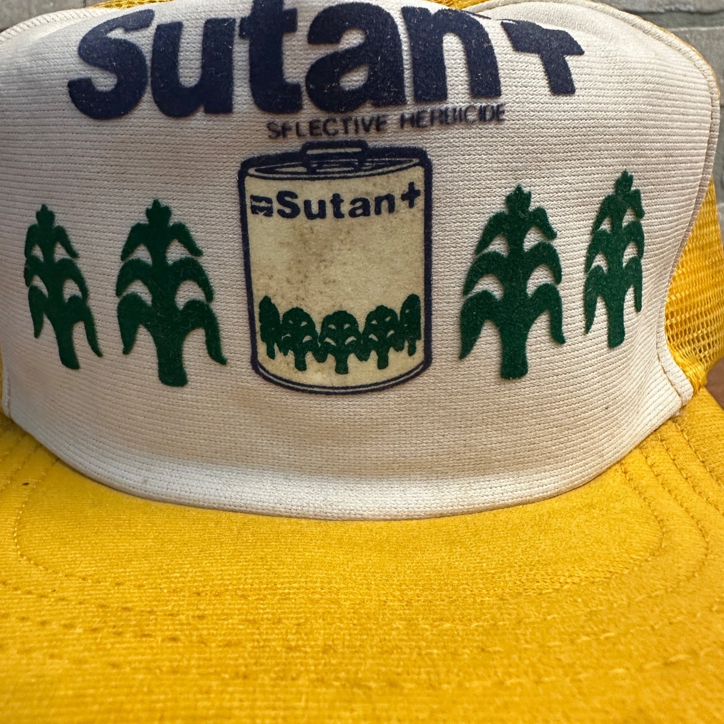 Vintage Sutan Herbicide Farm Ag Seed Retro Snapback Mesh Trucker Hat Cap