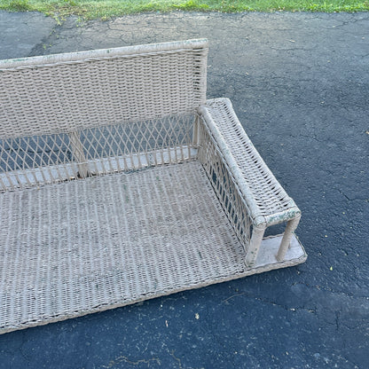 Vintage Hanging Wicker Porch Swing Outdoor Bench