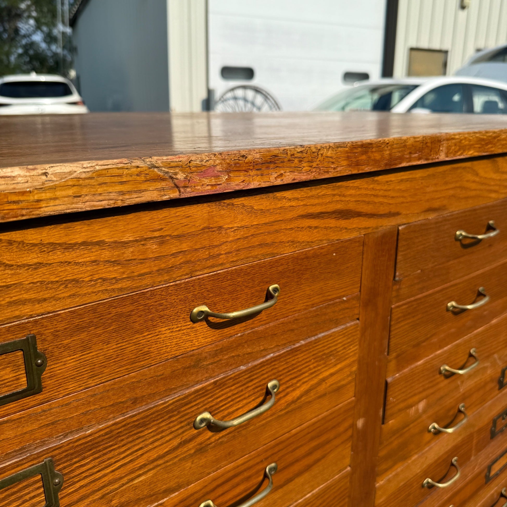 Vintage Double Lateral Filing Cabinet Blueprint / Map Storage Industrial File Cabinet