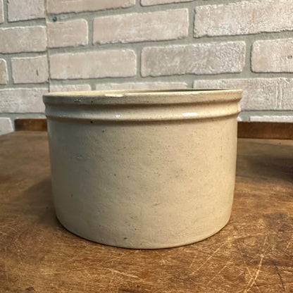 Antique White Red Wing Stoneware Pottery Butter Crock #2 2 Pound  Bottom Signed