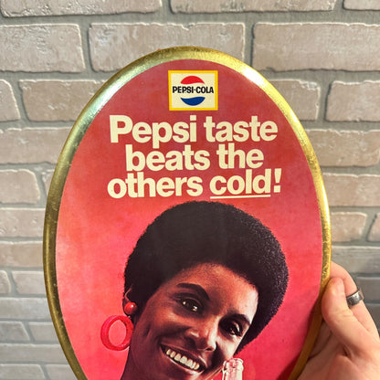 Pepsi Advertising Sign Pepsi Celluloid Sign "Pepsi Taste Beats The Others Cold"