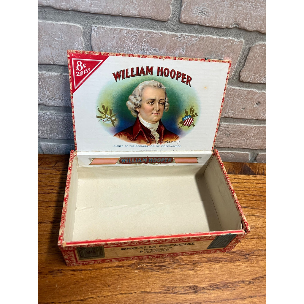 Vintage William Hooper Cigar Box, E. C. Schmidt Maker, Appleton, Wisconsin