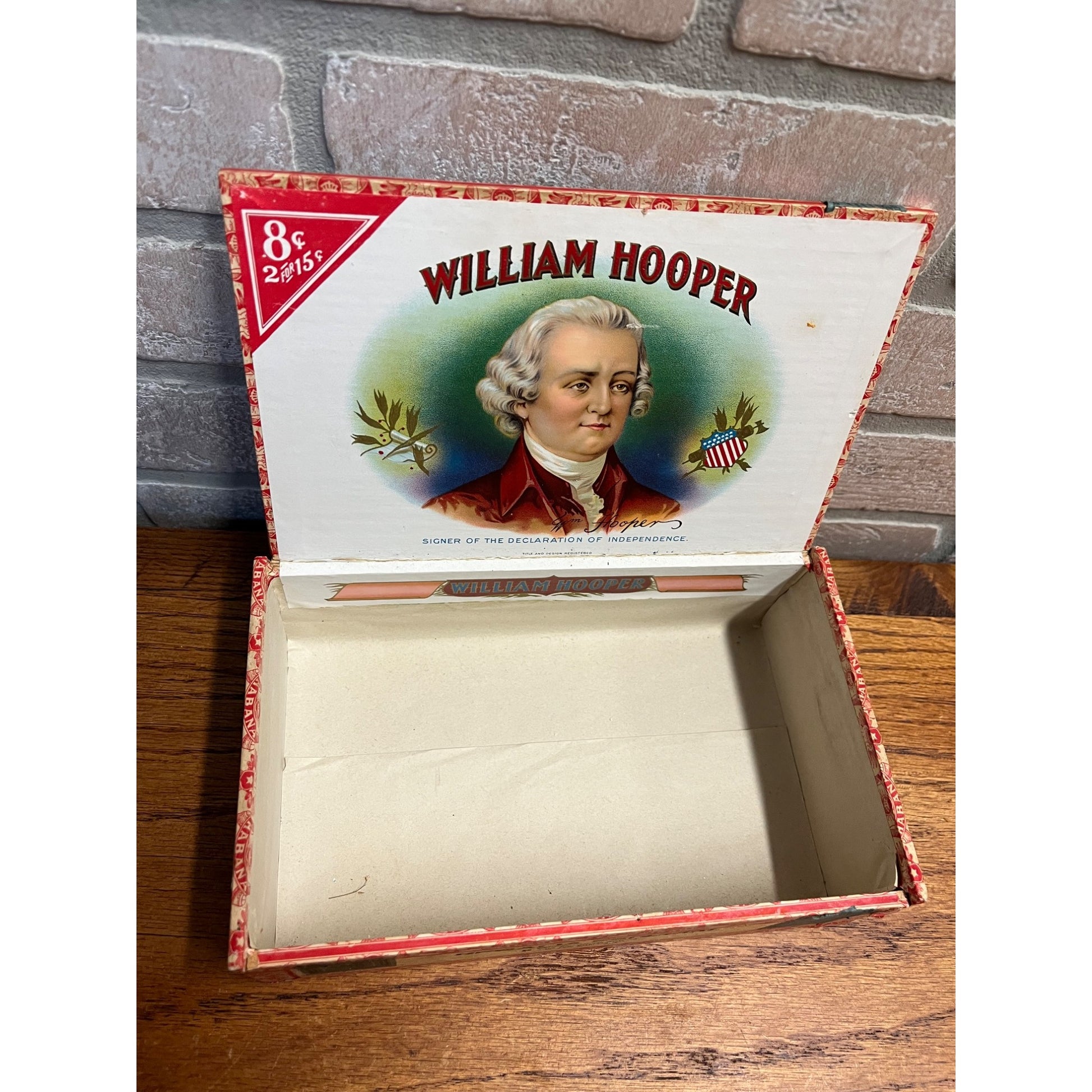 Vintage William Hooper Cigar Box, E. C. Schmidt Maker, Appleton, Wisconsin