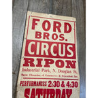 Vintage Ford Bros Circus Broadside Paper Poster Sign Promo Wisconsin