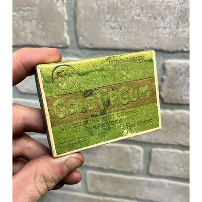 Vintage c1920s Gold Tip Gum 5-Cent Wintergreen Sterling Mint Co. Empty Box