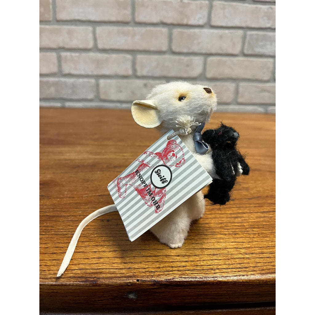 Steiff Peky Mouse w/ Teddy Bear 540/1500, #006852  Doll Figure + Ear Tag, Ribbon