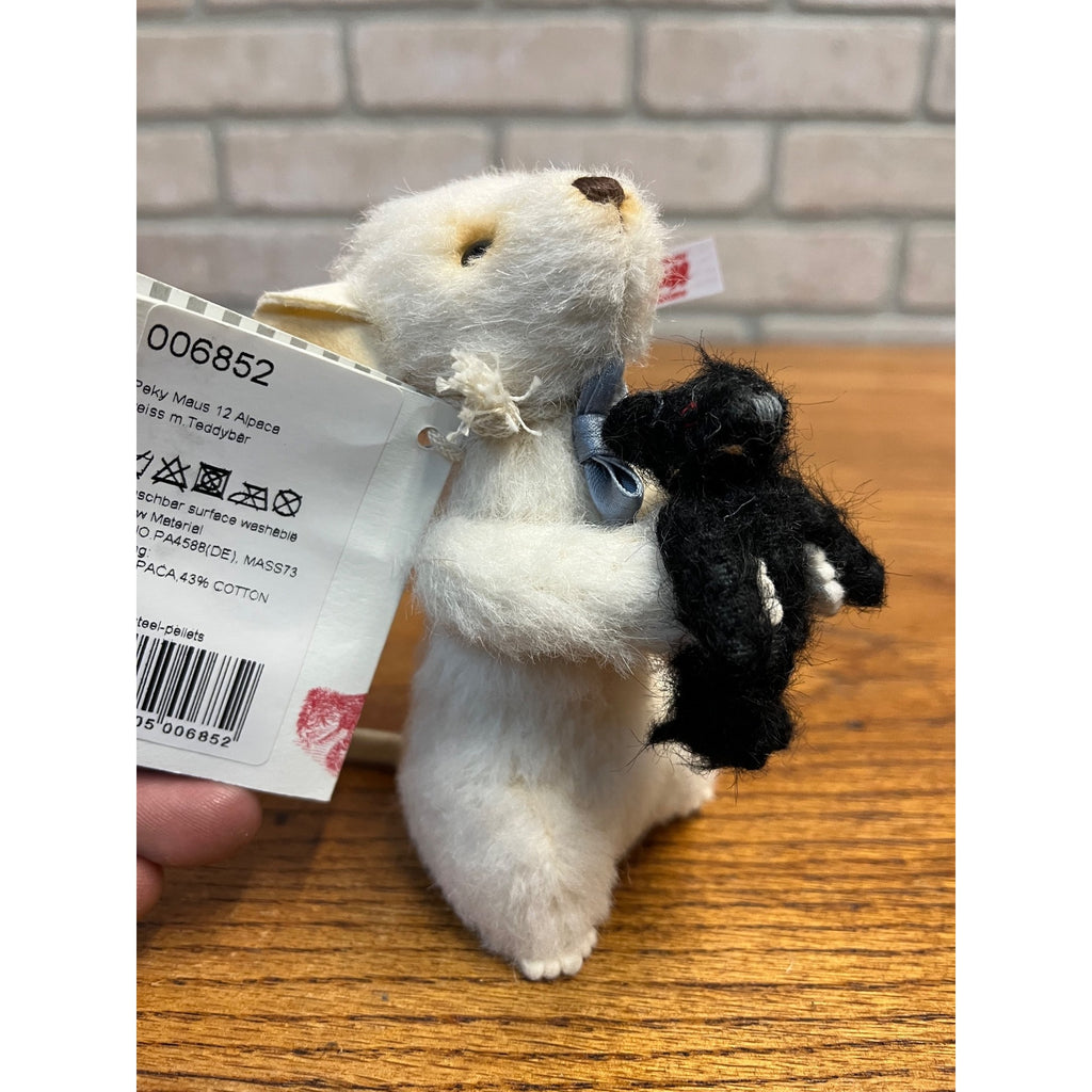 Steiff Peky Mouse w/ Teddy Bear 540/1500, #006852  Doll Figure + Ear Tag, Ribbon