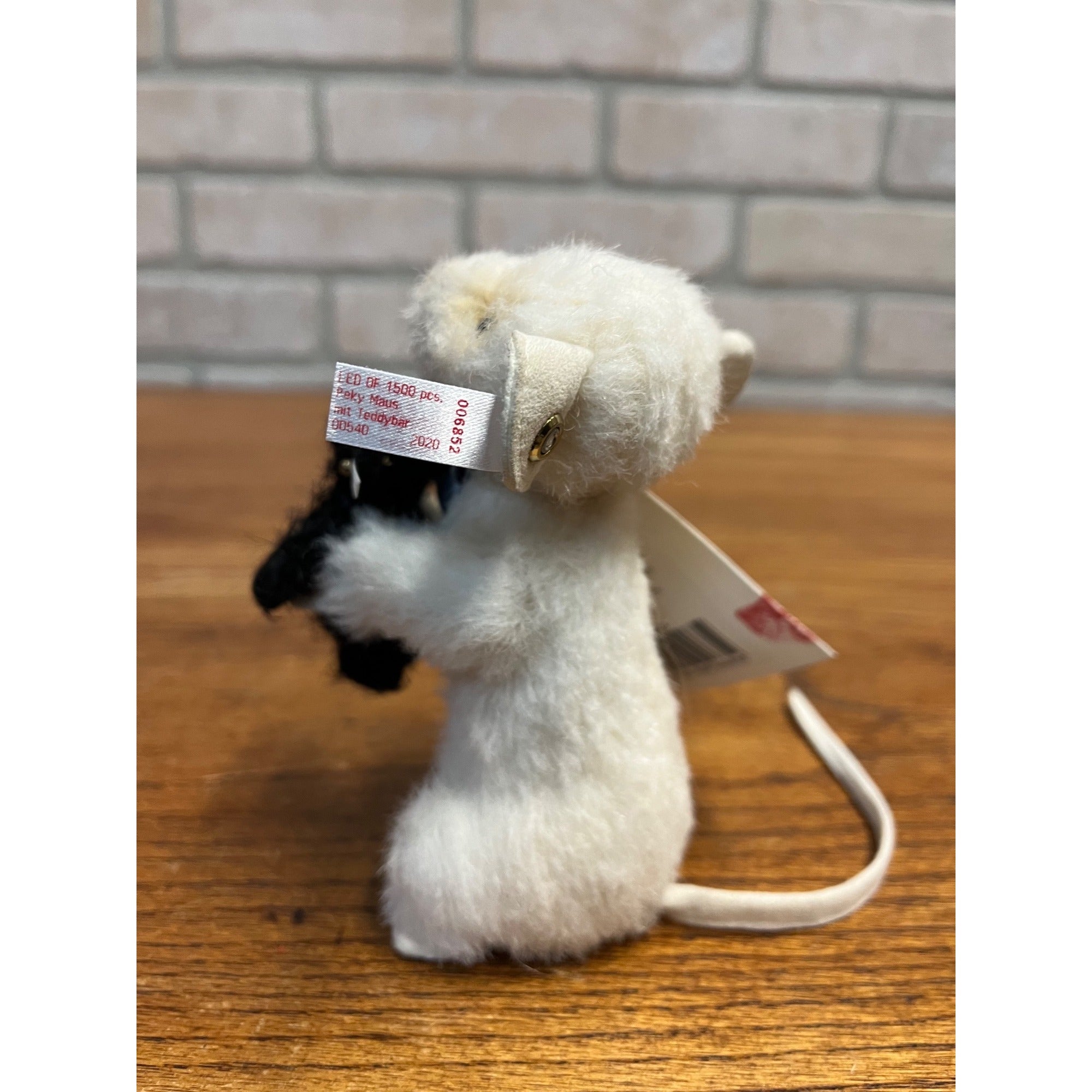 Steiff Peky Mouse w/ Teddy Bear 540/1500, #006852  Doll Figure + Ear Tag, Ribbon